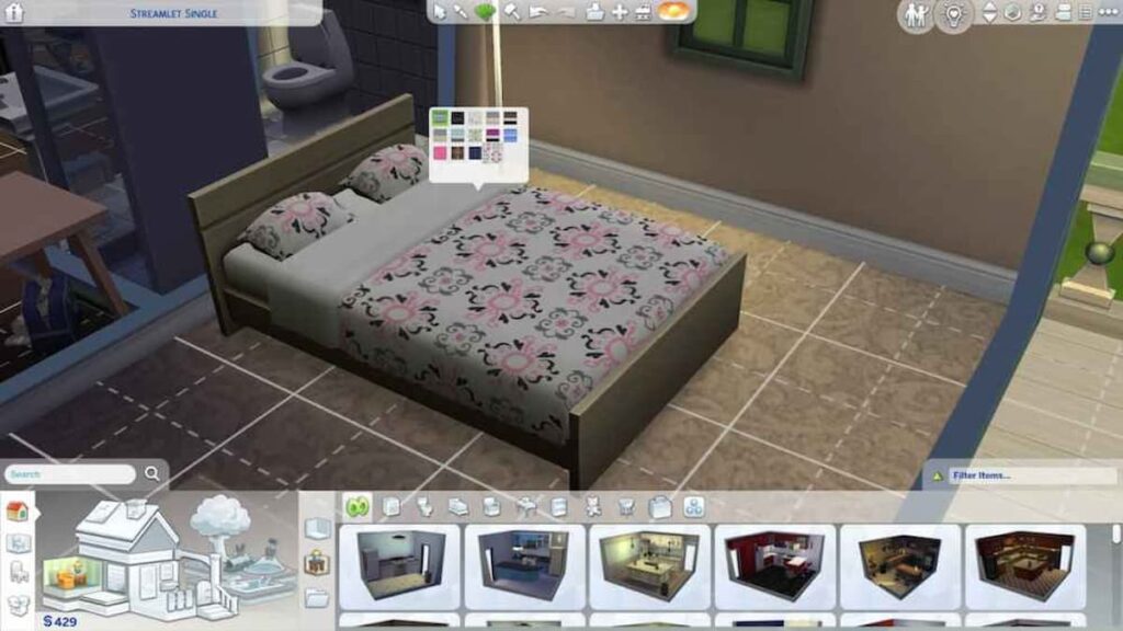 Objects in The Sims 4 can be rotated